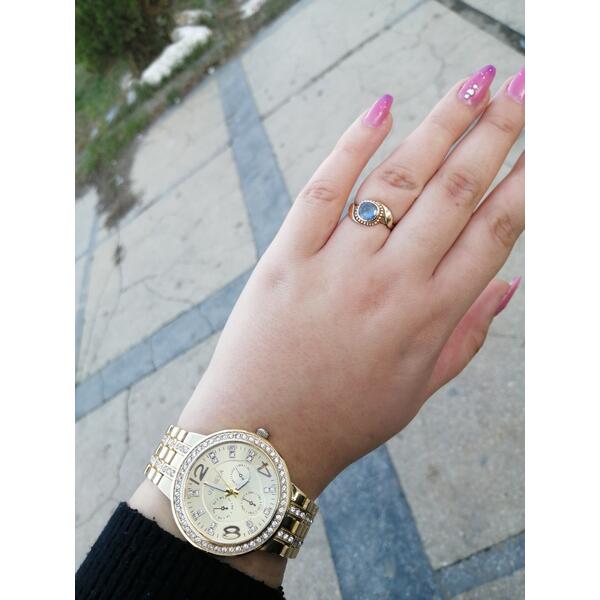 Ceas dama Quartz, Geneva Crystal Auriu