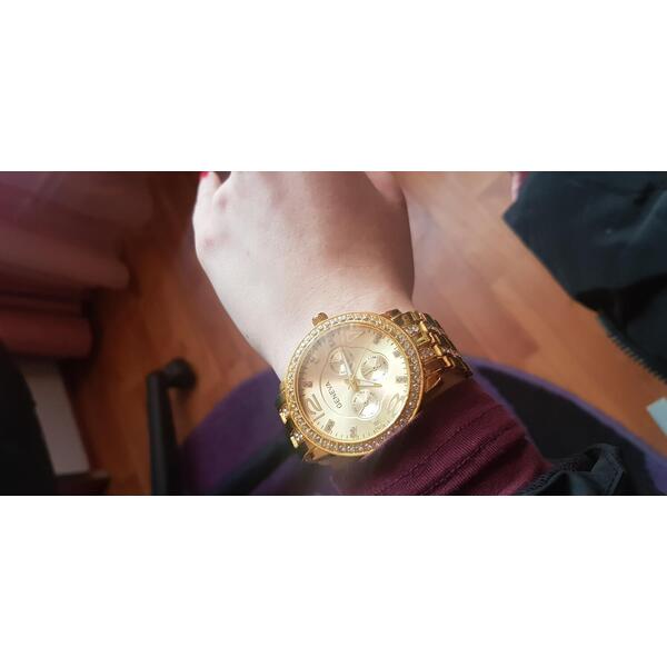 Ceas dama Quartz, Geneva Crystal Auriu