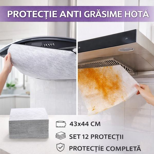 Protectie hota universala pentru grasime, 43x45CM, 12 buc