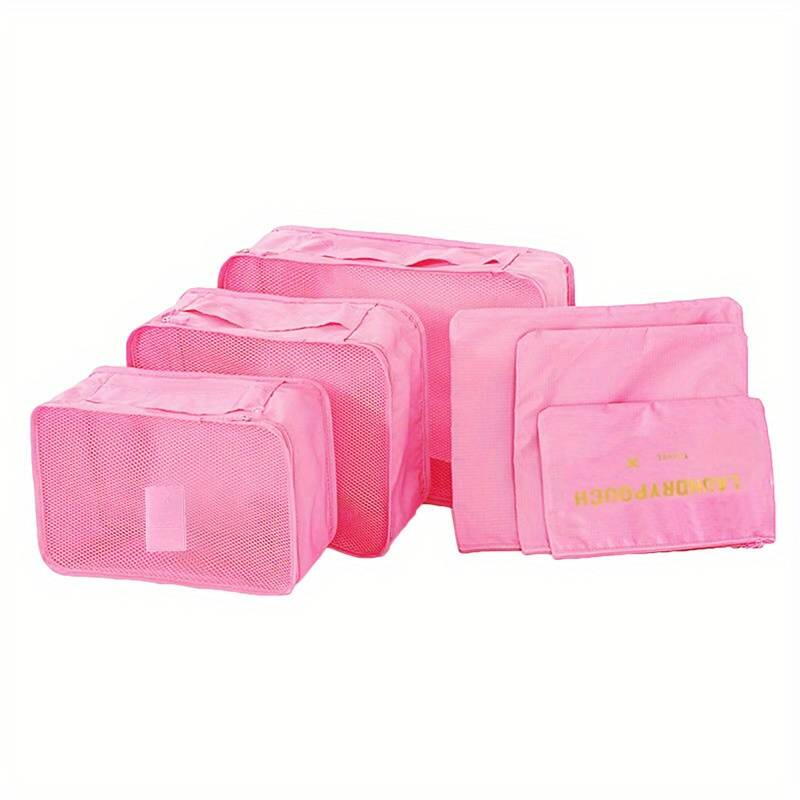 SMARTECH Set 6 genti pentru organizare si depozitare valiza, Roz