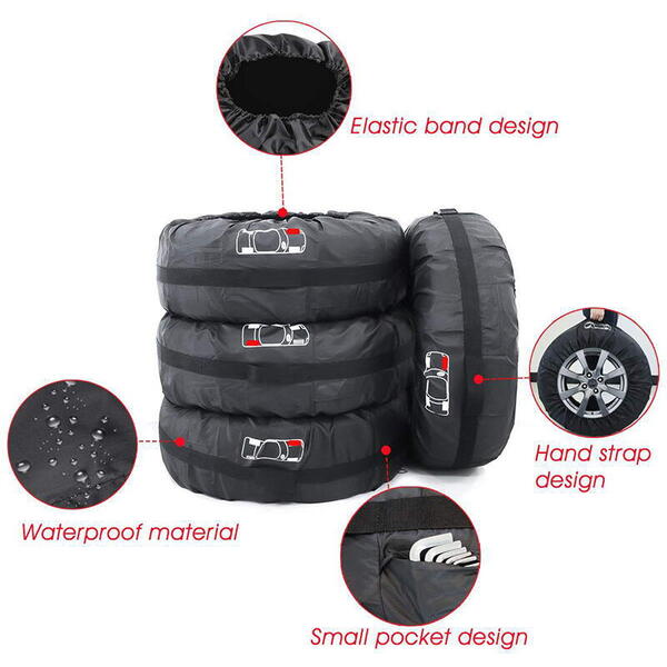 13-16 Inch Set 4 huse pentru anvelope/cauciucuri, cu maner, impermeabil, pentru dimensiunea 13-16