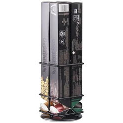 Suport 4 cutii capsule Nespresso, Rotativ, Negru