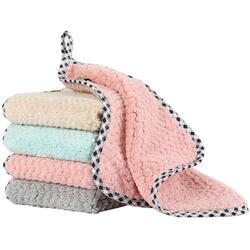 Set 5 bucati prosoape absorbante, laveta microfibra, 25x25cm, Multicolor