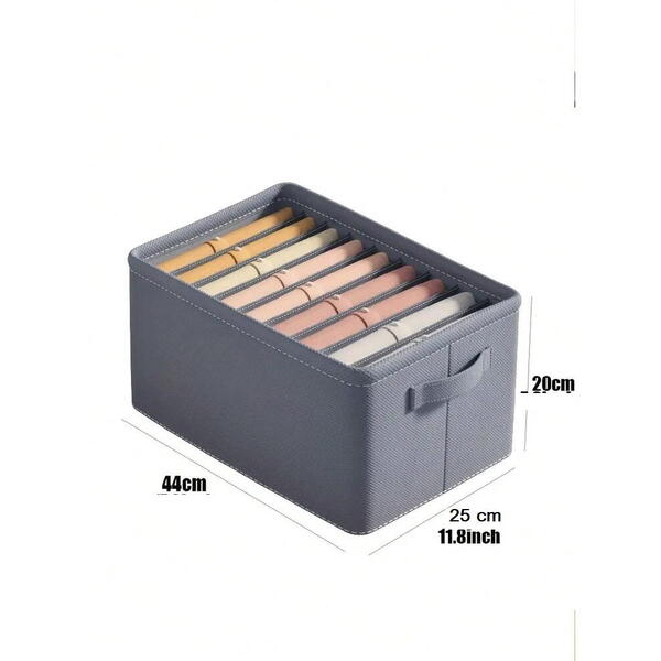 Organizator imbracaminte cu 9 compartimente pentru blugi, pulovere, camasi, 44x25x20 Gri