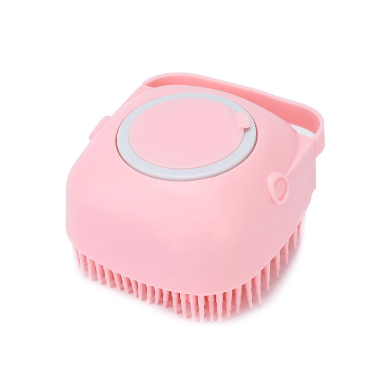 SMARTECH Burete de baie din silicon cu dozator, Mini Soft Brush, reutilizabilla, pentru adulti, copii, animale de companie, Roz