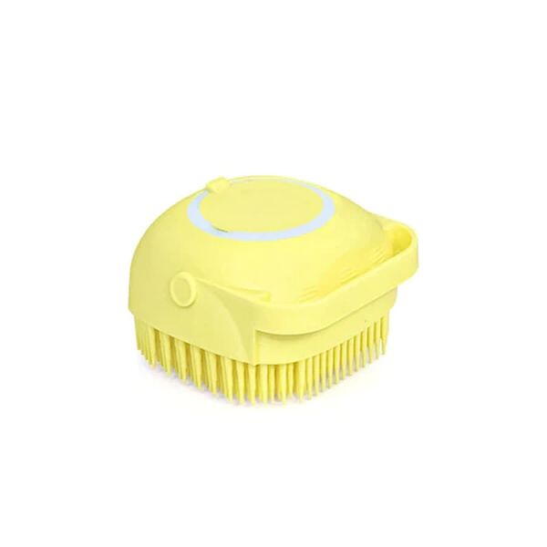 SMARTECH Burete de baie din silicon cu dozator, Mini Soft Brush, reutilizabilla, pentru adulti, copii, animale de companie, Galben