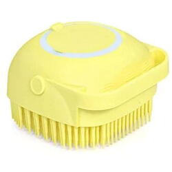 Burete de baie din silicon cu dozator, Mini Soft Brush, reutilizabilla, pentru adulti, copii, animale de companie, Galben