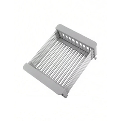 Scurgator vase extensibil pentru chiuveta multifunctional, tip cos, telescopic, otel inoxidabil/PVC