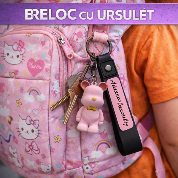 Breloc cu ursulet, Roz
