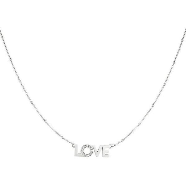 Colier Inox LOVE, Argintiu