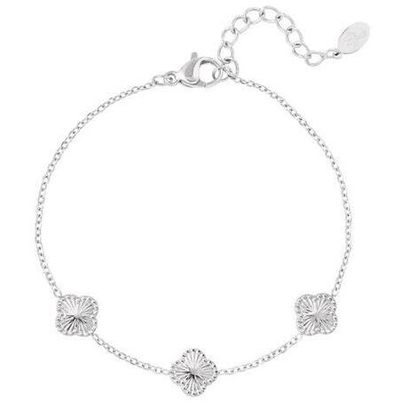 Bratara Inox cu Floricele, Argintiu