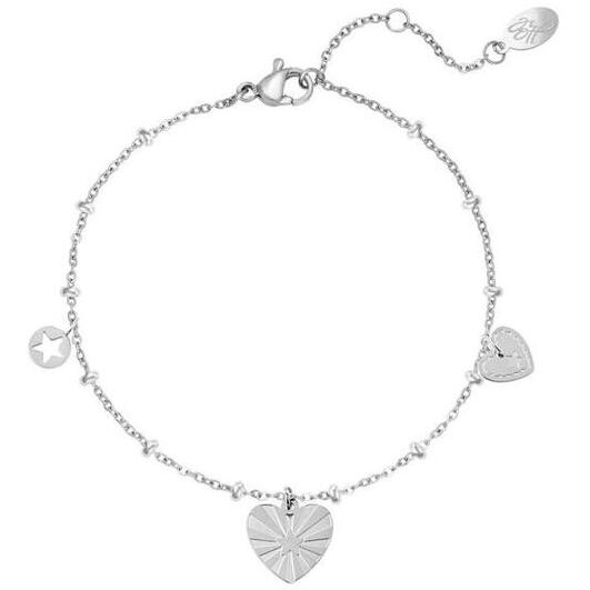 Bratara Inox Heart Coins, Argintiu