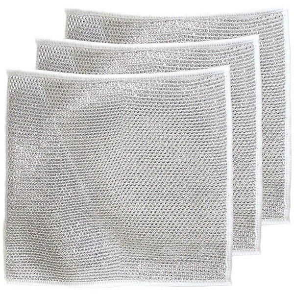 Lavete multifuncționale din microfibra metalica, 20x20cm, Set 5 buc