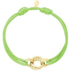 Bratara Verde din Snur Reglabil, cu Cerculete Inox