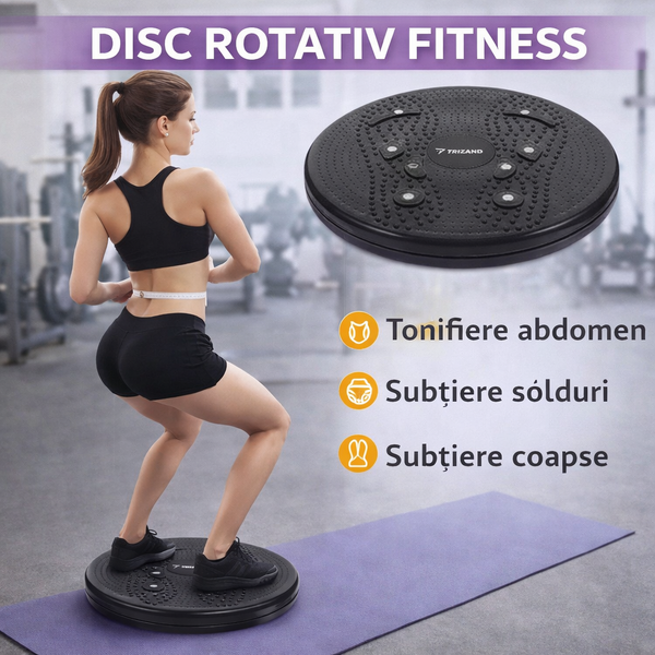 TRIZAND Disc rotativ pentru fitness, pentru tonifierea abdomenului, subtierea soldurilor si a coapselor