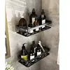 OFERTA 1+1 GRATIS Rafturi pentru baie, rezistente la umiditate, montare usoara, autoadezive, aluminiu, 30 x 13 x 4.7 cm, Negru