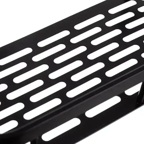 OFERTA 1+1 GRATIS Rafturi pentru baie, rezistente la umiditate, montare usoara, autoadezive, aluminiu, 30 x 13 x 4.7 cm, Negru