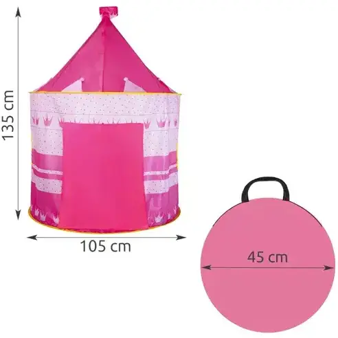 Castel de joaca tip cort pop-up "Princess" pentru copii cu montare rapida, Roz