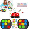 Joc de inteligenta Quick Pucks, 16 discuri, 40 cartonase cu imagini, clopot, 5.2 x 3.2 x 1.5 cm