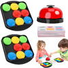 Joc de inteligenta Quick Pucks, 16 discuri, 40 cartonase cu imagini, clopot, 5.2 x 3.2 x 1.5 cm
