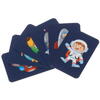 Carte tip Puzzle Magnetic , Set 50 magneti, 6 Cartonase Duble, Tema cosmos