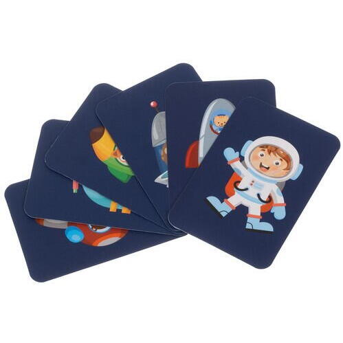 Carte tip Puzzle Magnetic , Set 50 magneti, 6 Cartonase Duble, Tema cosmos