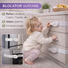 OFERTA 5+5 GRATIS Siguranta usi copii, Blocator Sertare, Usa Cuptor, Frigider, Congelator, Dulap, Deschidere Accidentala, Adeziv Puternic, Fara Urme Dupa Indepartare, Alb