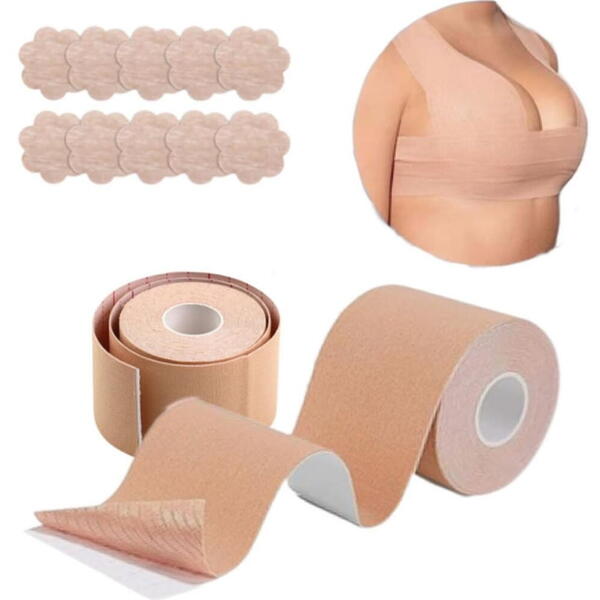 Set plasturi/banda adeziva ridicare sani, culoare bej