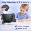 Tableta grafica de desenat pentru copii 8.5" diagonala, Drawing Tablet, Cu Buton De Stergere, Creion Inclus, Negru