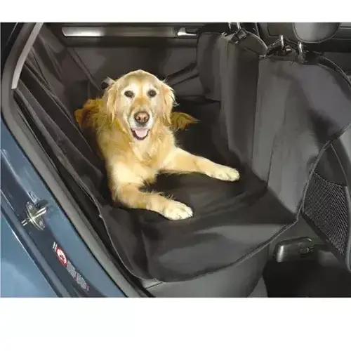 Husa auto profesionala, Protectie si transport animale, Caini si pisici, Pentru bancheta autoturismului, Impermeabil, Antialunecare, Negru, 144 x 144 cm
