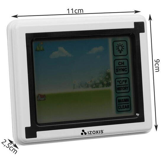 Termometru si Higrometru Profesional de Camera si Exterior cu Transmitatoare Wireless, 60 m Raza Actiune, Ecran LCD, Iluminare de Fundal, Touch, Alb