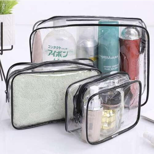 Set 3 organizatoare cosmetice pentru calatorii, multifunctionale, rezistente la apa, Transparent