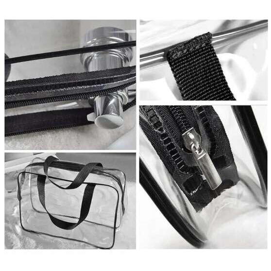 Set 3 organizatoare cosmetice pentru calatorii, multifunctionale, rezistente la apa, Transparent