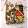 Cutie de pranz alimentara, Lingura si Furculita Incluse, 750 ml, Bej, Din Material Ecologic