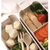 Cutie de pranz alimentara, Lingura si Furculita Incluse, 750 ml, Bej, Din Material Ecologic