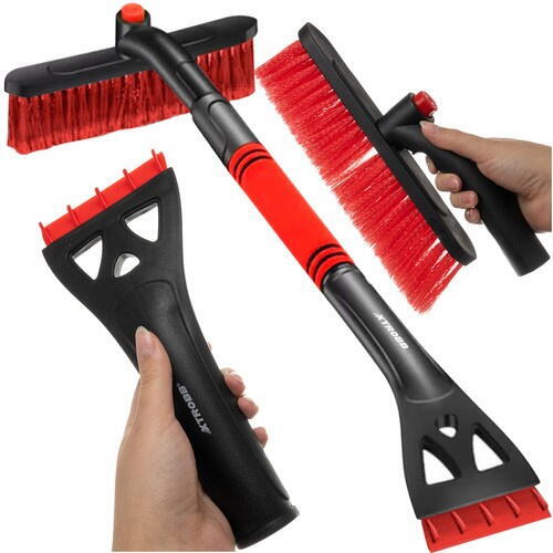 Racleta Auto Telescopica ,Lungime Reglabila de la 80 la 95 cm, Eficineta si Rezistenta, Razuitoare Detasabila, Prietenos cu Vopseaua Masinii, Negru/Rosu