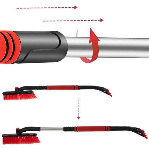 Racleta Auto Telescopica ,Lungime Reglabila de la 80 la 95 cm, Eficineta si Rezistenta, Razuitoare Detasabila, Prietenos cu Vopseaua Masinii, Negru/Rosu