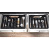 Organizator pentru tacamuri si ustensile de bucatarie, sertar extensibil, suport ajustabil pentru cutite, negru