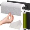 Suport rola prosoape de hartie bucatarie montat pe perete, Din otel inoxidabil, Suport pentru folie de plastic, Suport pentru agatat prosoape, 26 cm, Negru