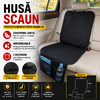 Husa protectie pentru scaunul auto, Material Impermeabil, Anti Alunecare, Montaj Rapid, Usor de Curatat, 2 Buzunare, Negru