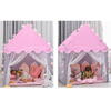 Cort de joaca pentru fetite cu lumini LED incluse, tip casa, cu ferestre, interior / exterior, 130 x 100 x 115 cm, Roz