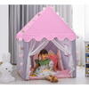 Cort de joaca pentru fetite cu lumini LED incluse, tip casa, cu ferestre, interior / exterior, 130 x 100 x 115 cm, Roz
