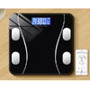 Cantar corporal inteligent, cu diagnostic si termometru, Bluetooth, App pentru fitness, din sticla securizata, LCD, negru