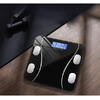 Cantar corporal inteligent, cu diagnostic si termometru, Bluetooth, App pentru fitness, din sticla securizata, LCD, negru