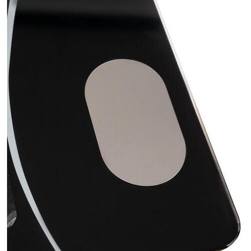 Cantar corporal inteligent, cu diagnostic si termometru, Bluetooth, App pentru fitness, din sticla securizata, LCD, negru