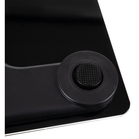 Cantar corporal inteligent, cu diagnostic si termometru, Bluetooth, App pentru fitness, din sticla securizata, LCD, negru
