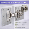Set 4 bucati suporti de reparare balamale pentru dulap, Otel