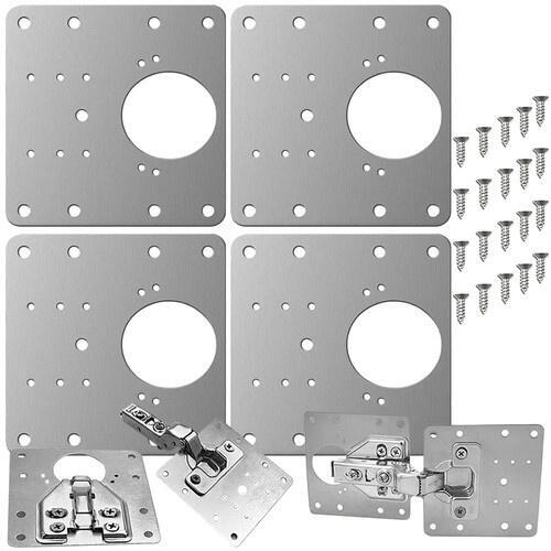 Set 4 bucati suporti de reparare balamale pentru dulap, Otel