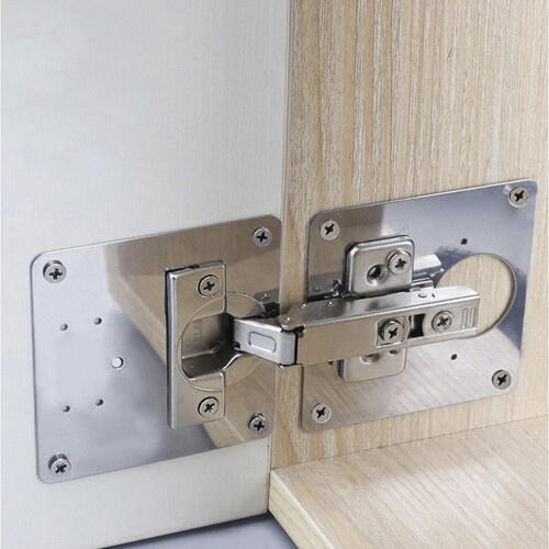 Set 4 bucati suporti de reparare balamale pentru dulap, Otel