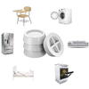 Set 4 suporti amortizare vibratii masina de spalat, frigider, antizgomot, antiderapant, Alb